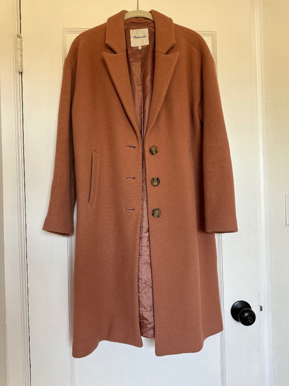 Madewell women’s pink wool peacoat